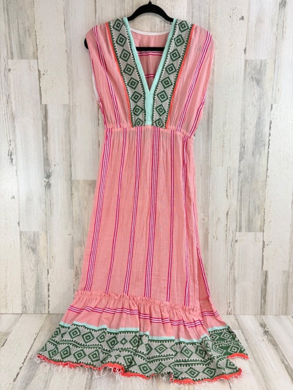 Lemlem Plunge Dress Caftan Size S Pink